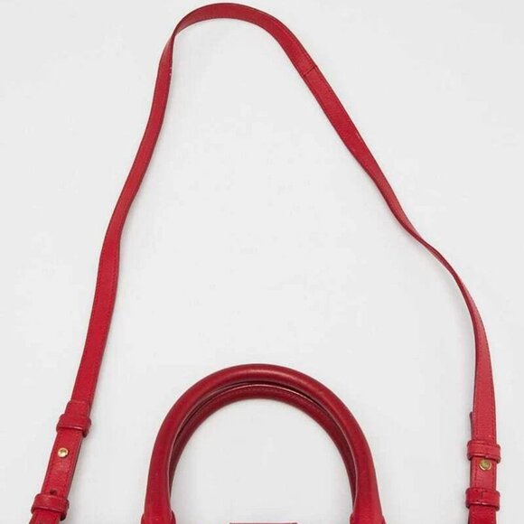 Yves Saint Laurent Red Calfskin Leather Small Cabas ChYc Bag - Picture 9 of 12